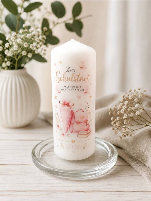 Einschulungskerze, Schulanfangkerze Mädchen