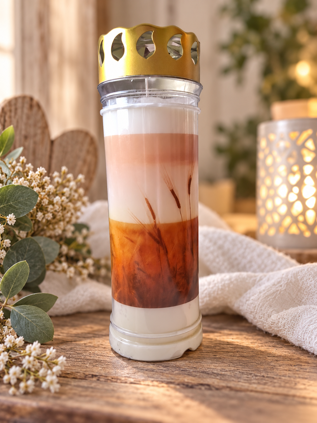 🕯️ Grablicht mit Ähren von Bolsius – Ein Licht der Erinnerung 🌅🤍  7 Tage Brenndauer