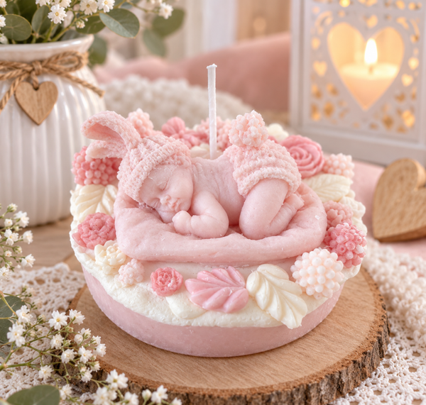 Liebevolle Kerzentorten für Babys – handgemachte Geschenkideen zur Geburt und Babyparty