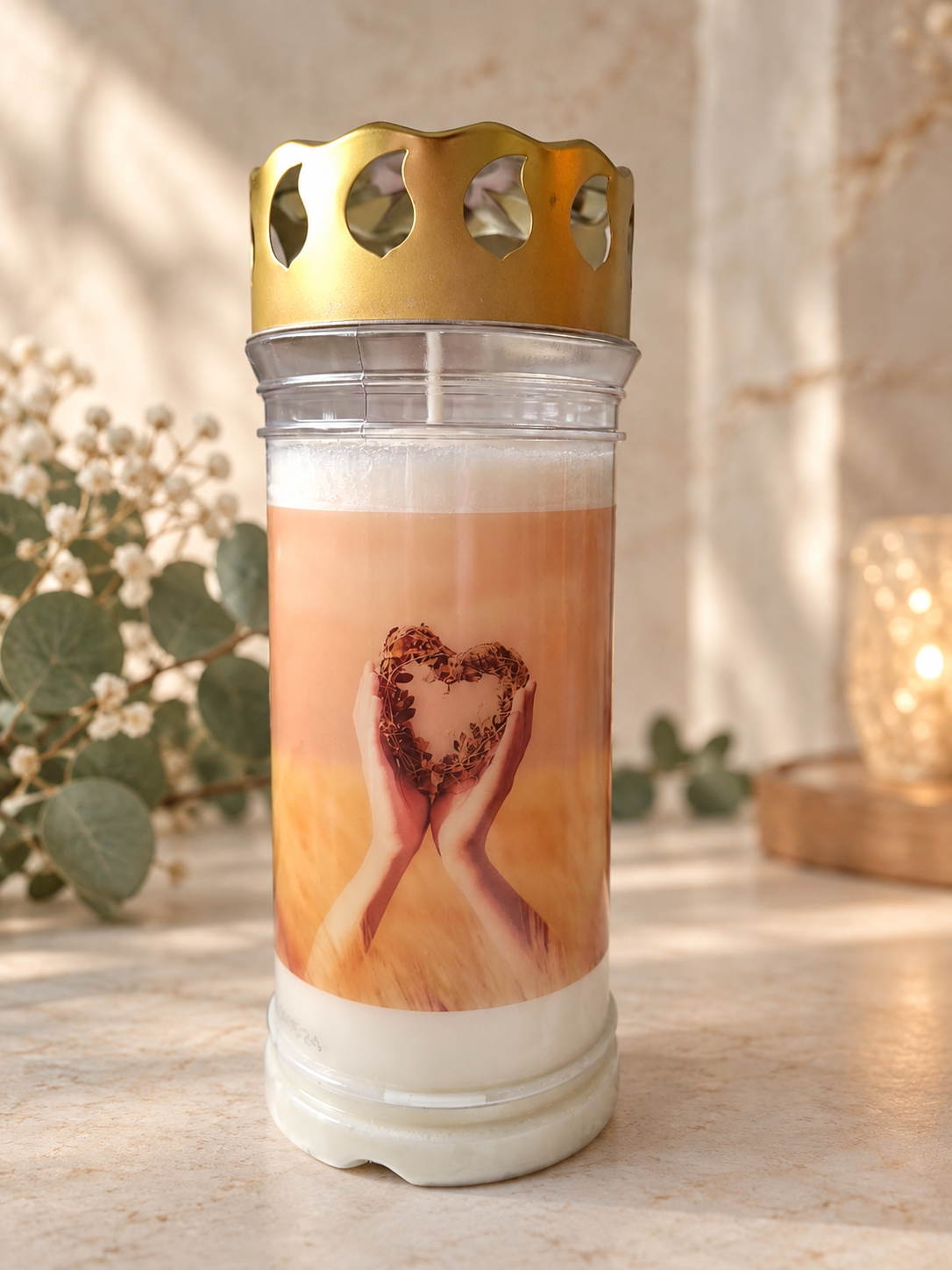 🕯️ Grablicht mit Herz von Bolsius – Ein Licht voller Liebe und Erinnerung 🤍❤️ 120 Stunden Brenndauer