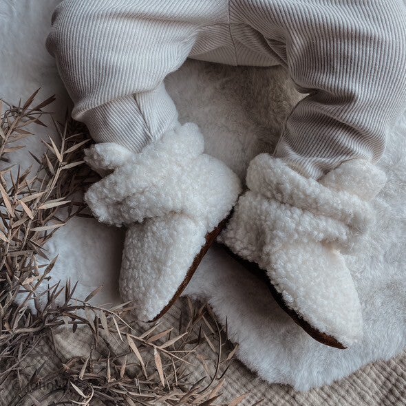 Teddy slofjes -bont wit