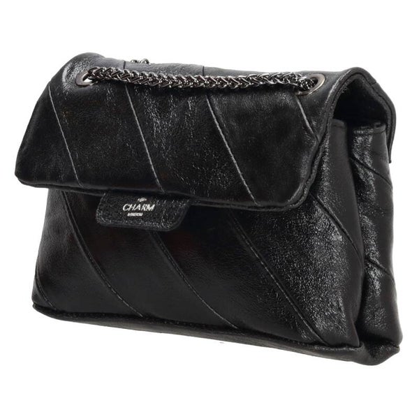 Charm London Leren Schoudertas Elisa Zwart