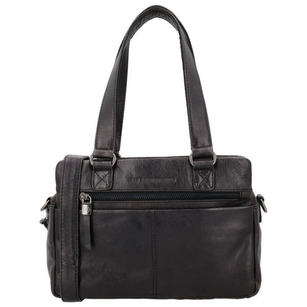 Hide & Stitches Leren Schoudertas / Handtas Porto Luxe Zwart