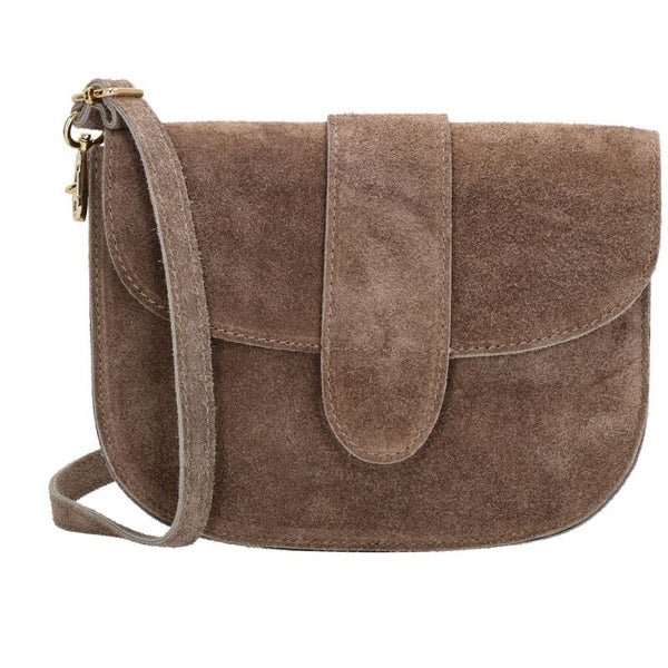 Charm London Leren Schoudertas Anna Donkertaupe