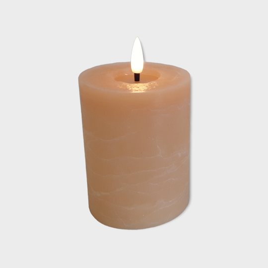 Led Stolp wax kaars  7,5 x 10 cm Sand