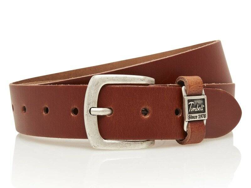 Heren Timbelt leren riem 4 cm Cognac  95 cm
