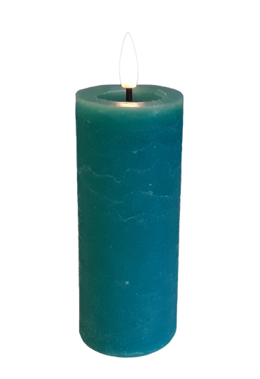 Led Stolp wax kaars  5 x 12,5 cm Verdegris