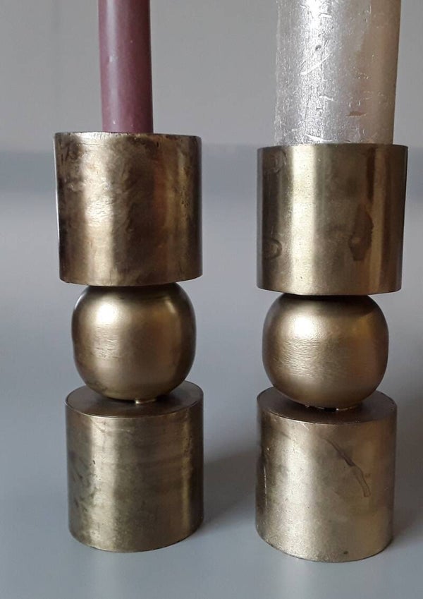 Messing theelicht - kaarsen houder goudkleurig 18