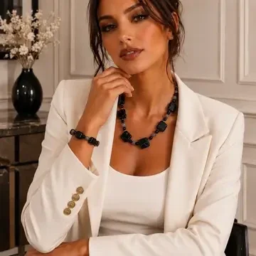 Sieraden-set Wekerom Halsketting met Armband Zwart
