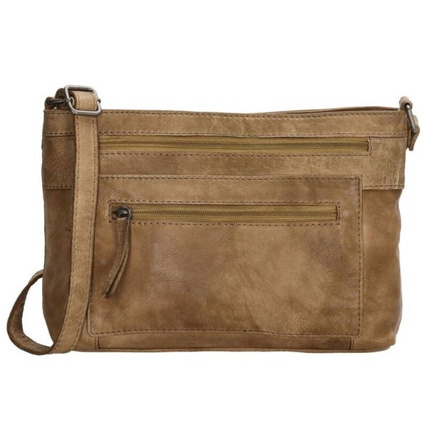 Beagles Maspalomas Leren Schoudertas Taupe