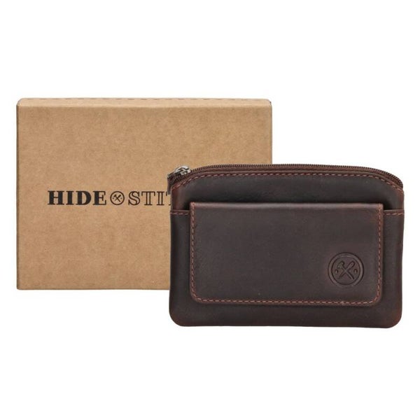 Hide & Stitches Japura Leren Sleuteletui Donkerbruin