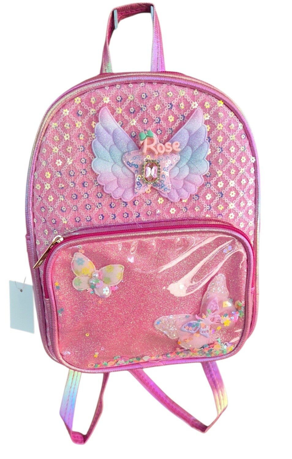 LR Kinderrugtas Glamour Butterfly Roze