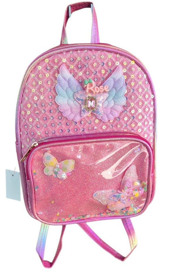 LR Kinderrugtas Glamour Butterfly Roze