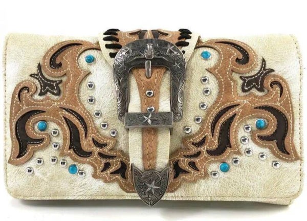 Crossbody Portemonnee Longhorn Beige