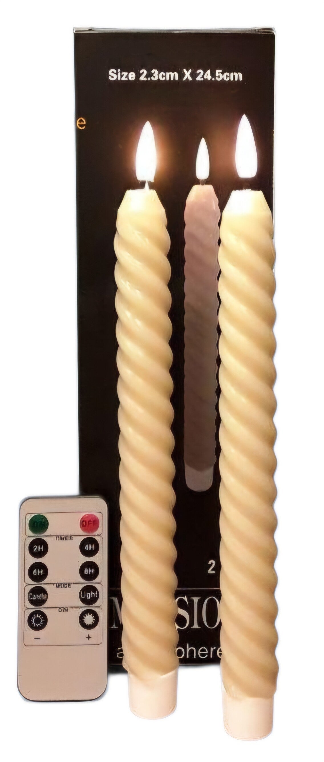 Led wax Dinner kaarsen  2.2 x 24.5 cm Rustiek Zand Swirl