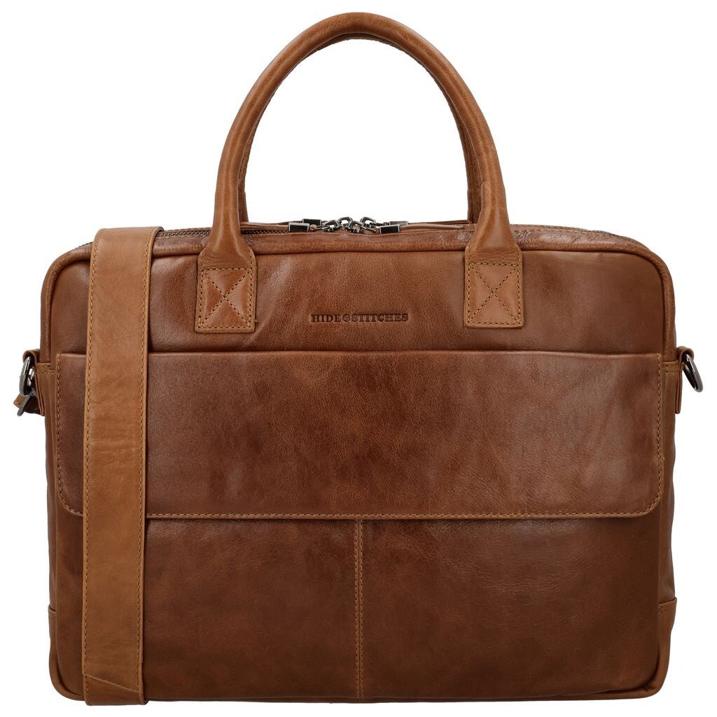 Hide & Stitches Porto Leren Laptoptas 15,6 inch Bruin