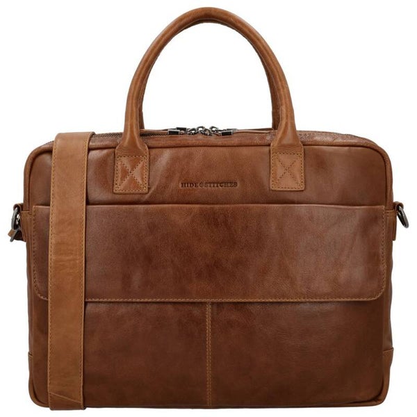 Hide & Stitches Porto Leren Laptoptas 15,6 inch Bruin