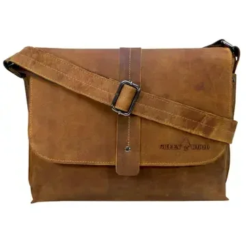 Greenwood Leren Laptop Schoudertas 13,3 Inch Bruin
