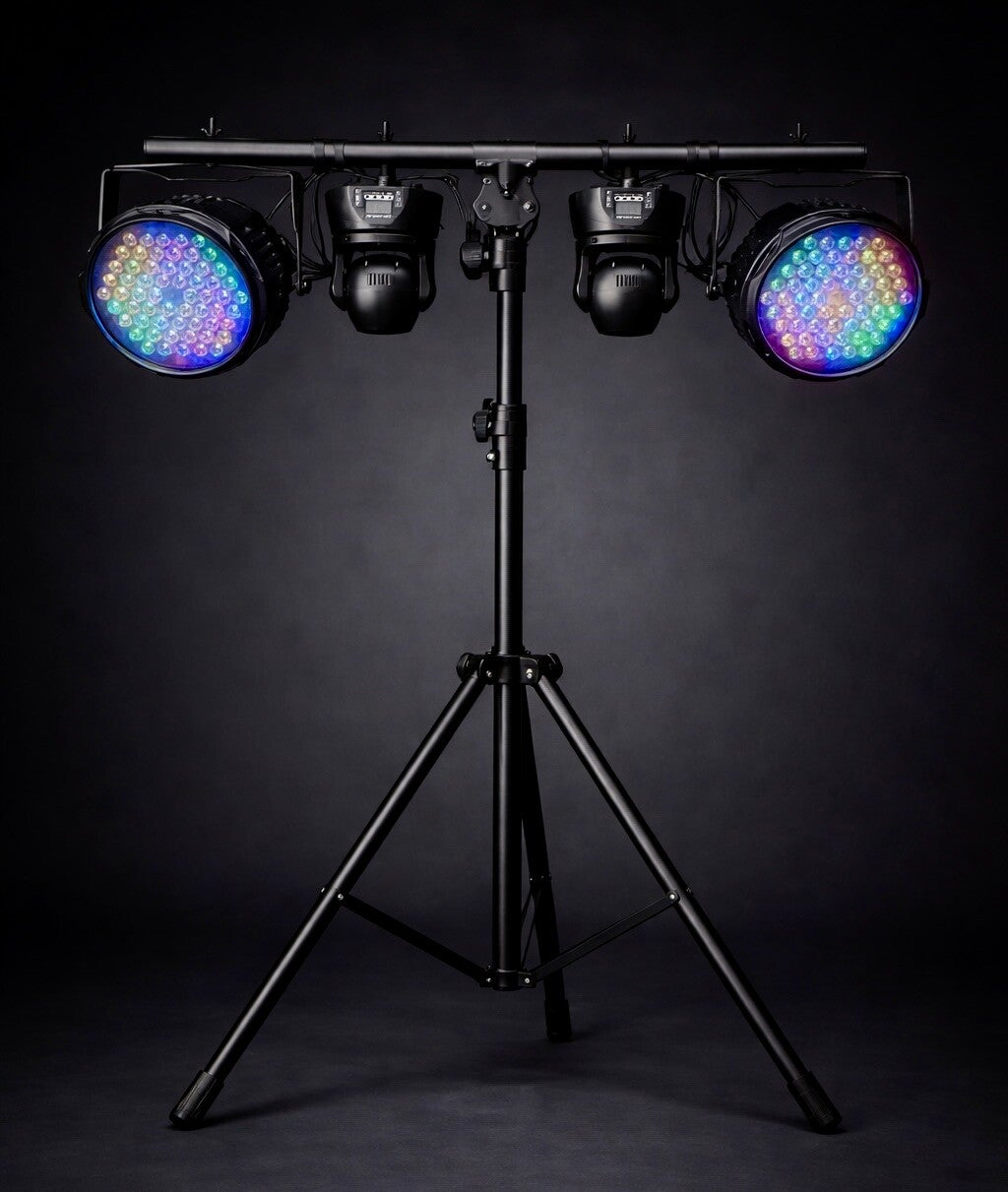 Option 2 / T-Bar mit 2 LED PAR's & 2 Moving Heads