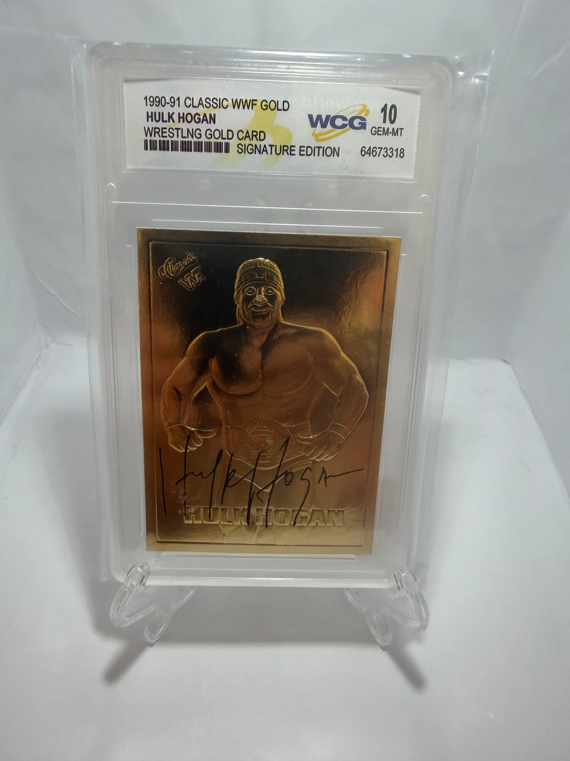 Hulk Hogan gold and signed trading card
