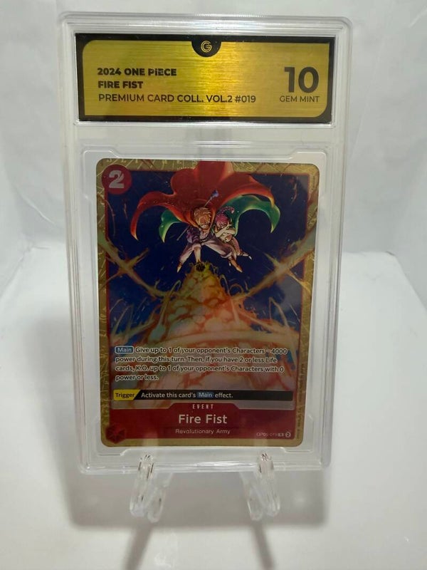 Bandai - 1 Graded card - One Piece Fire fist 019 Full Art - Global Grading 10 trading card