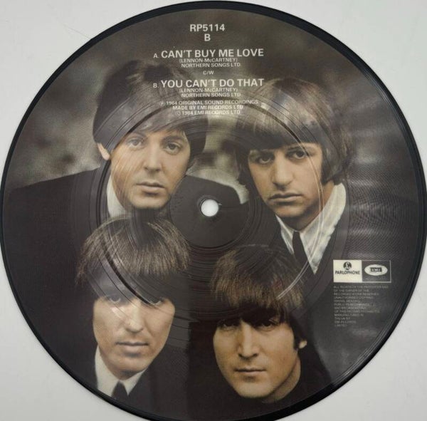 1984 re-issue Beatles picture disc. Features Can't Buy Me love & You Can't Do That