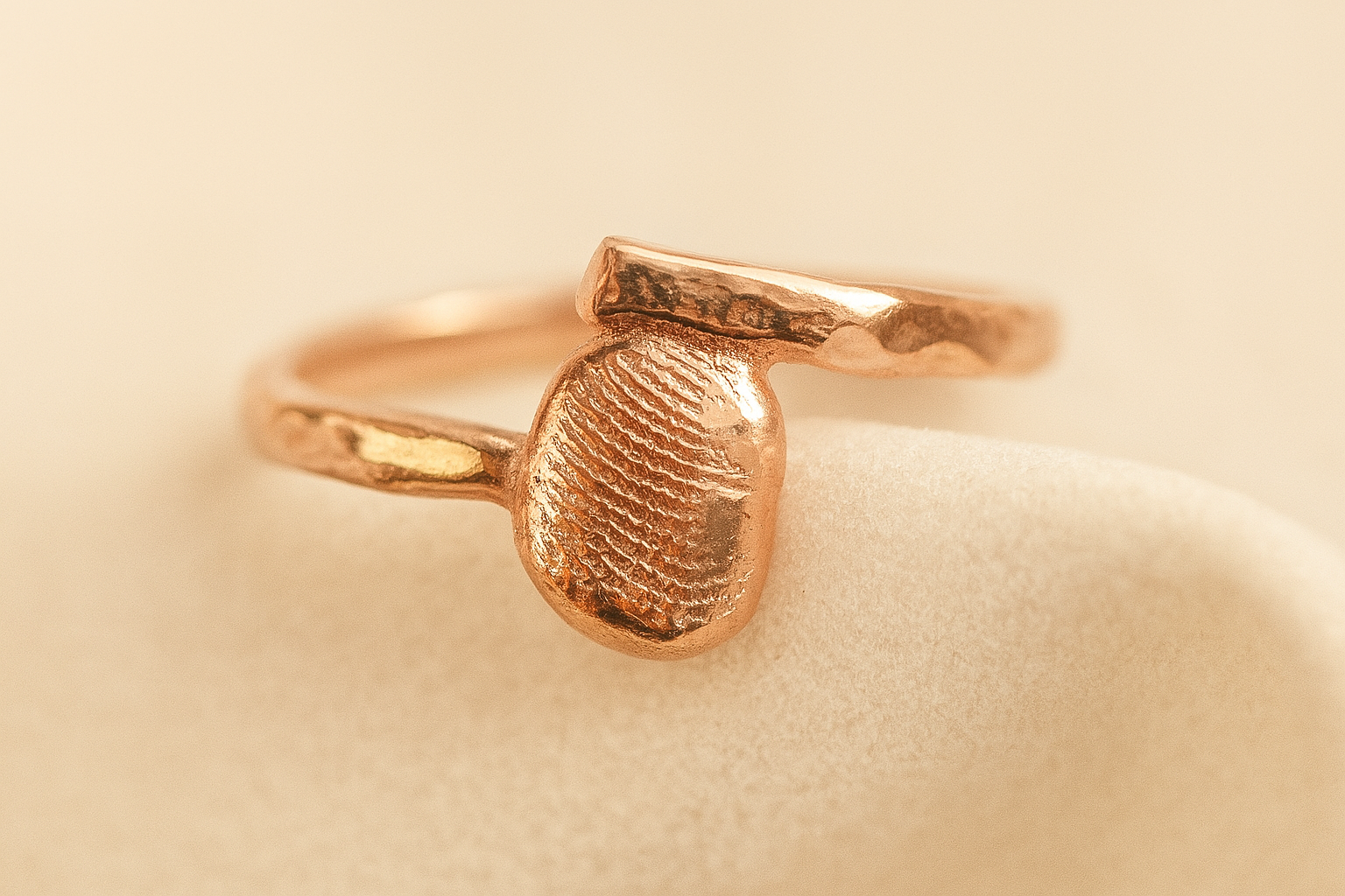 Vingerafdruk gouden ring