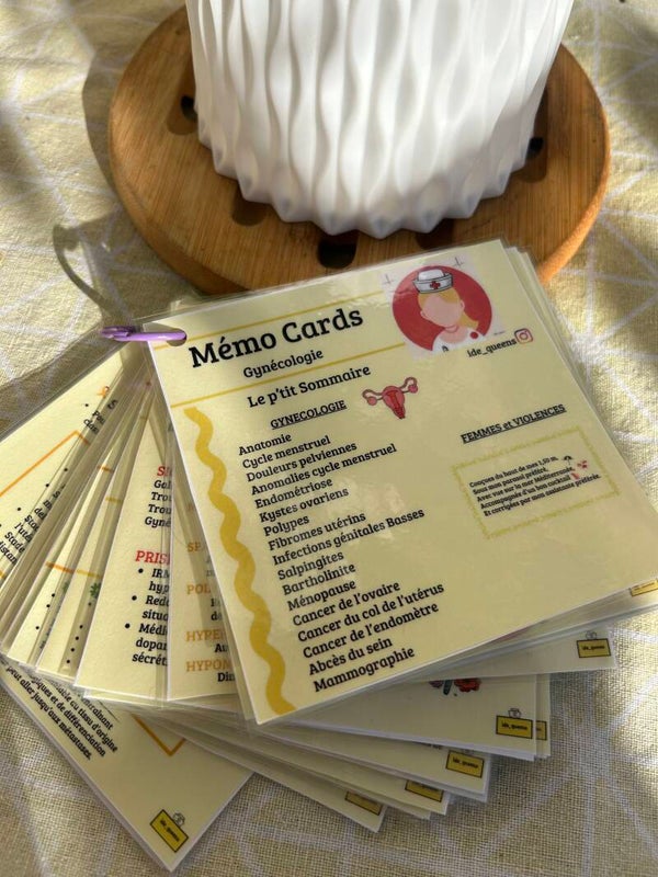 Mémo Cards, La GYNECOLOGIE (Pont Relais avec MONDIAL RELAY)