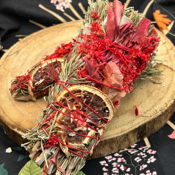 Luxury Ritual Wand - Rosemary, Sage with Red Jasper