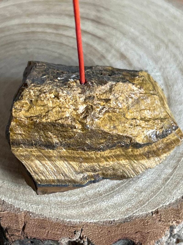 Raw Tigers’s Eye Incense Stick Holder