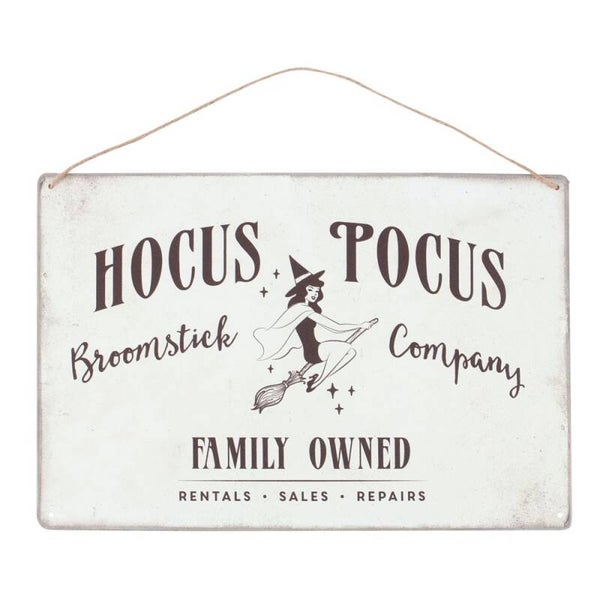Hocus pocus broom company sign