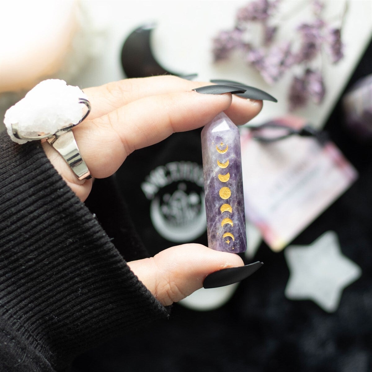 Moon Phase Amethyst Point