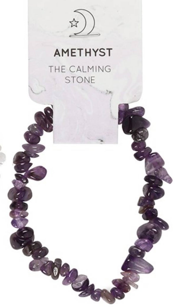 Stretch Chip Bead Bracelet - Amethyst