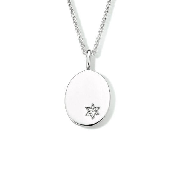 graveercollier ovaal zirkonia 41 + 4 cm