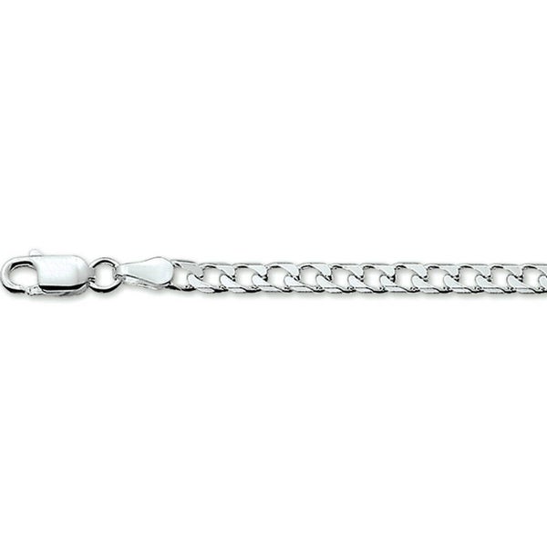 Zilveren ketting 50 cm gourmet 6 zijden geslepen 3mm