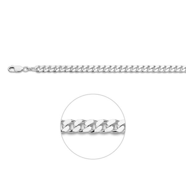 Zilveren ketting gourmet (breed)