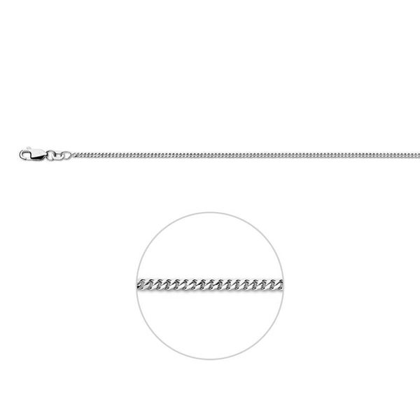 Zilveren ketting gourmet 38cm
