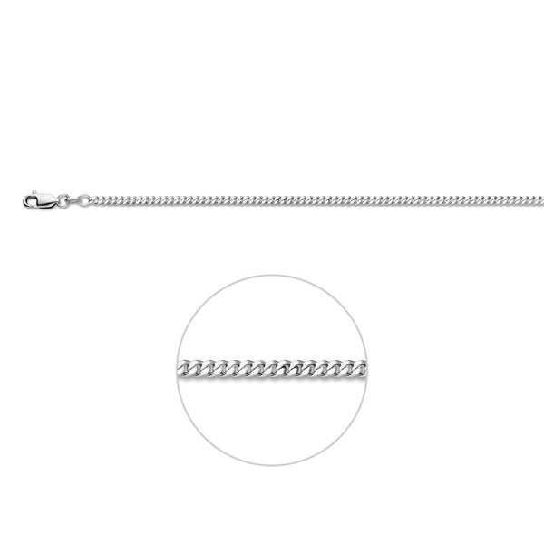 Zilveren ketting gourmet 80cm