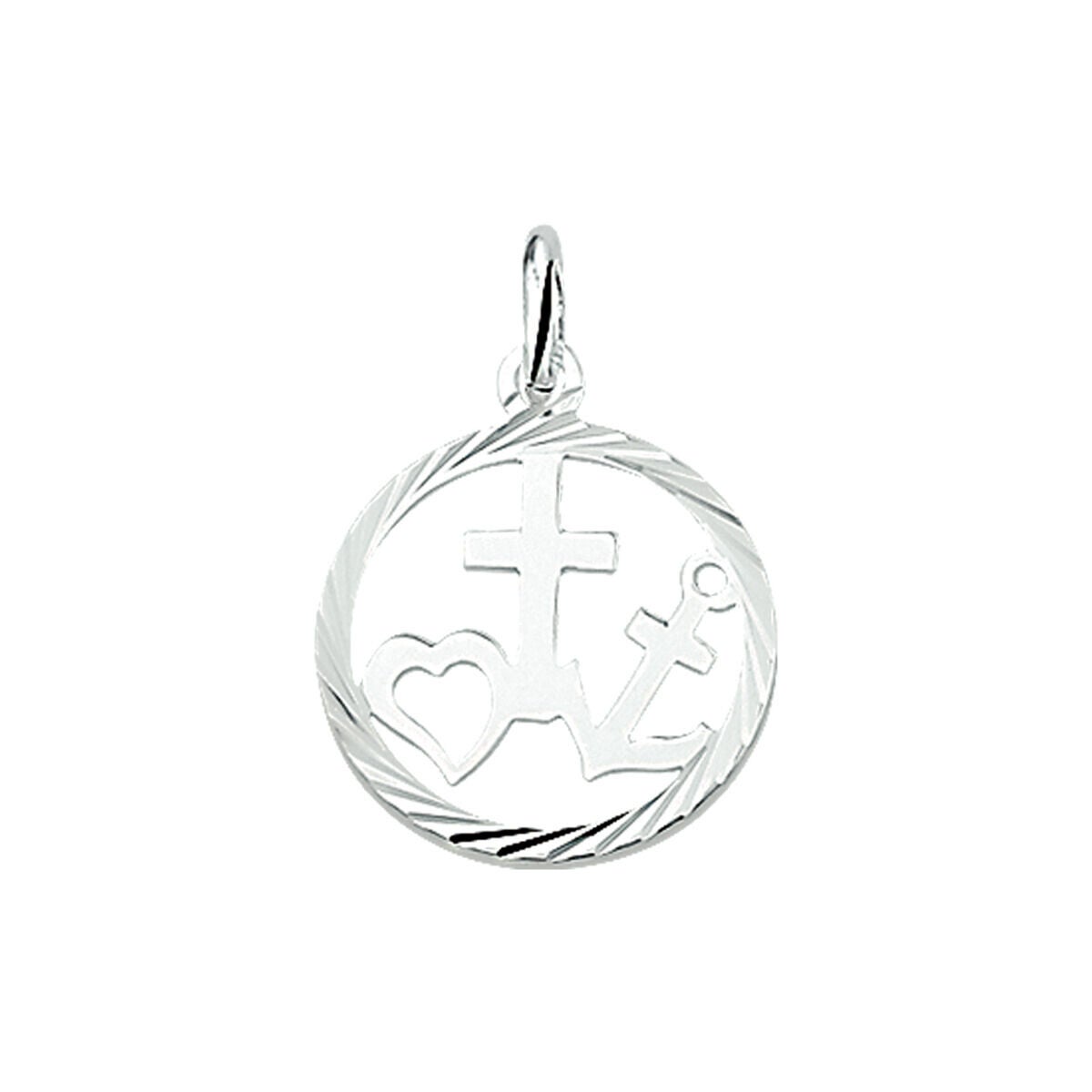Zilveren geloof hoop & liefde hanger groot
