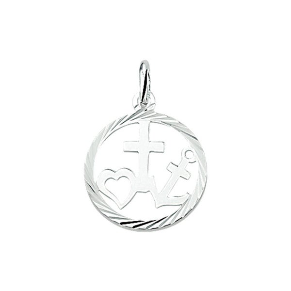 Zilveren geloof hoop & liefde hanger groot