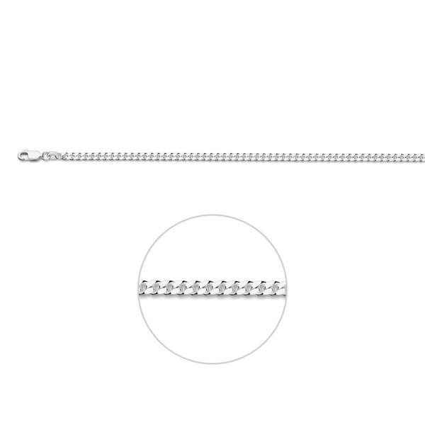 Zilveren ketting gourmet 50cm