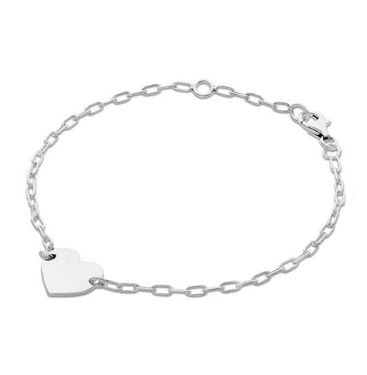Armband zilver hart plaat