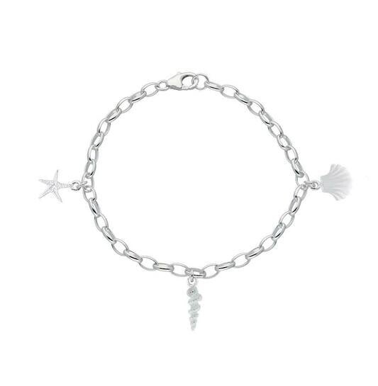 Zilveren armband met zeeschelpen