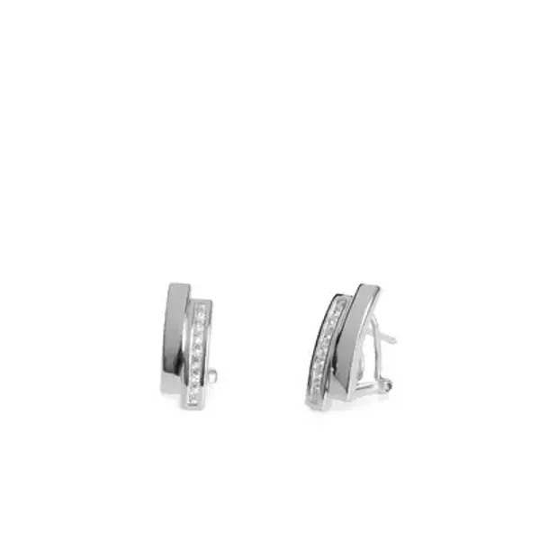 Oorstekers met zirconia's en omega sluiting