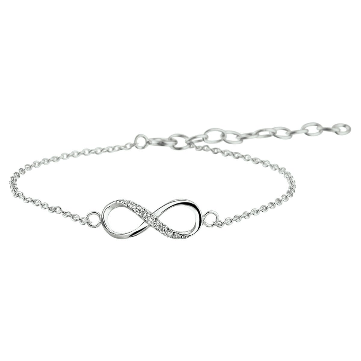 Zilveren armband infinity met zirconia