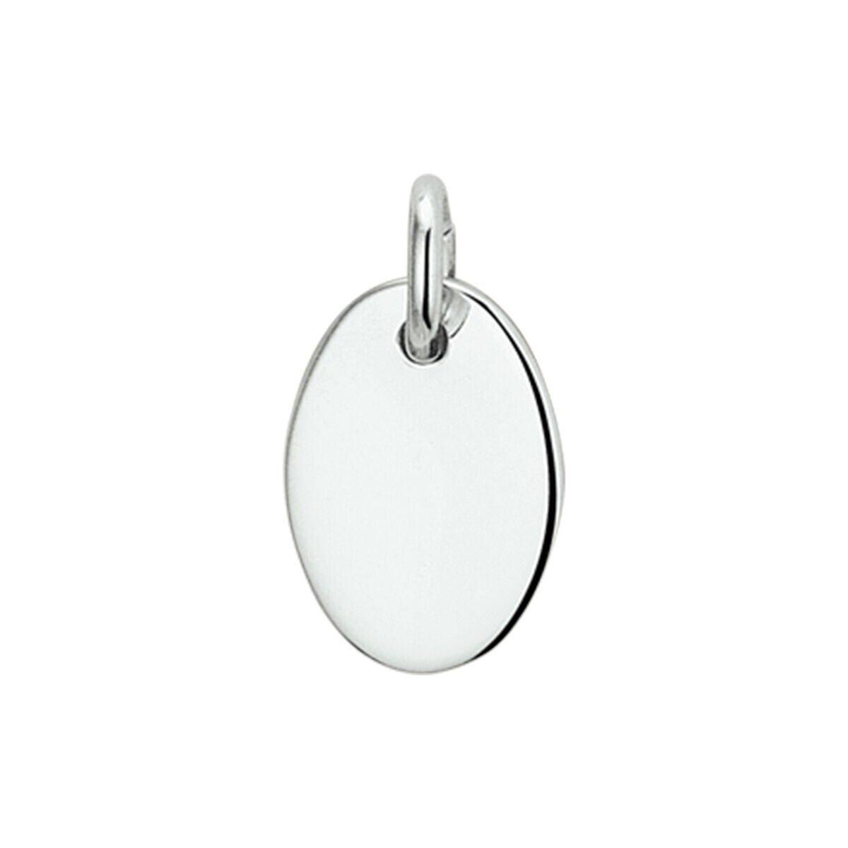Zilveren graveerhanger ovaal groot