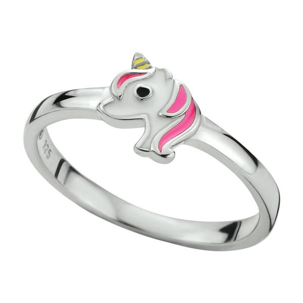 Zilveren ring met elegante eenhoorn