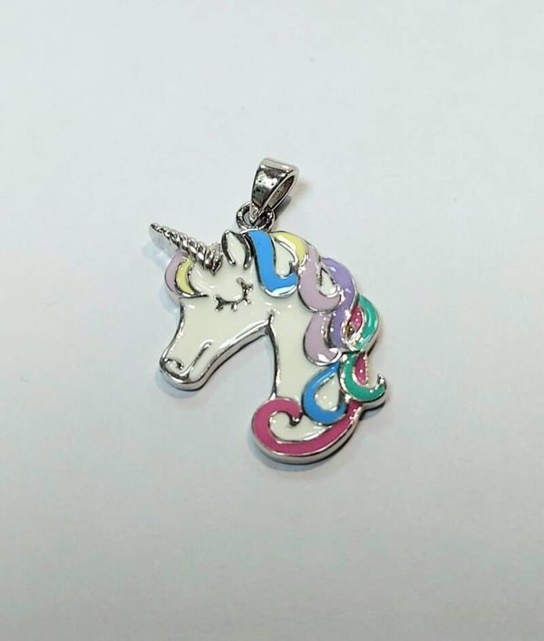 Zilveren hanger elegante eenhoorn (groot)