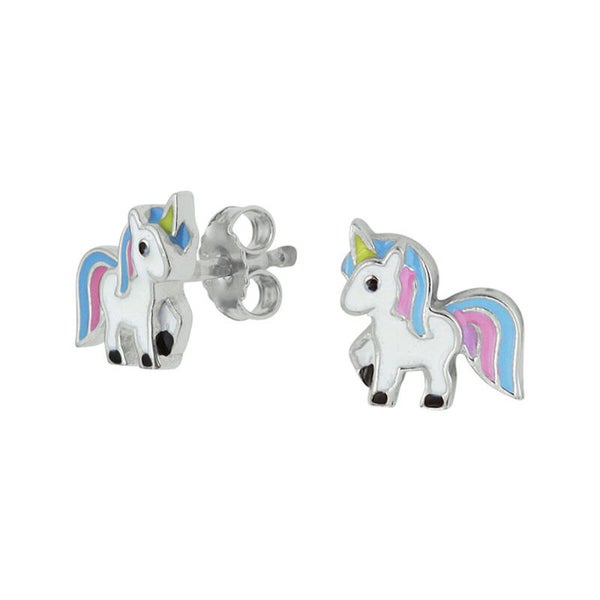 Zilveren oorknoppen eenhoorns