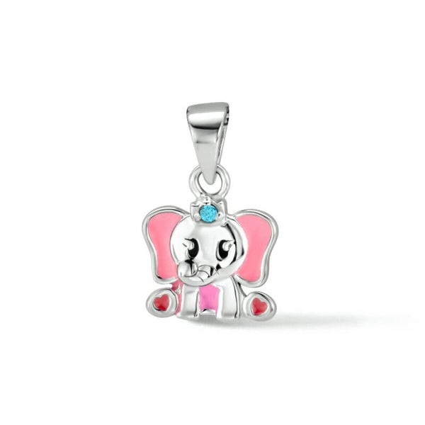 Zilveren hanger olifant met zirconia